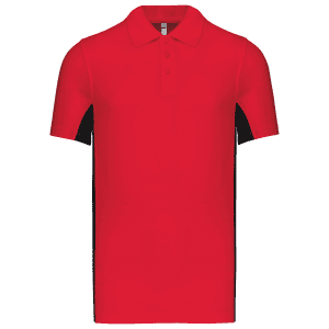 Tweekleurige piquépolo korte mouwen heren