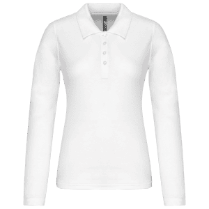 Piqué-damespolo lange mouwen