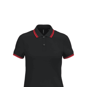 Damespolo met korte mouwen en contrasterende bies