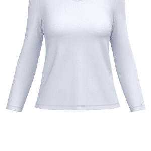 Dames t-shirt V-hals lange mouwen