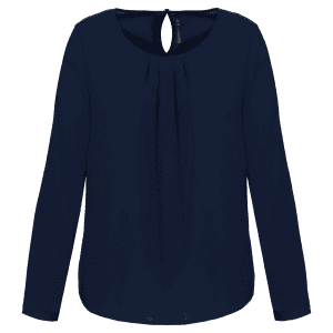 Damesblouse in crêpe met lange mouwen