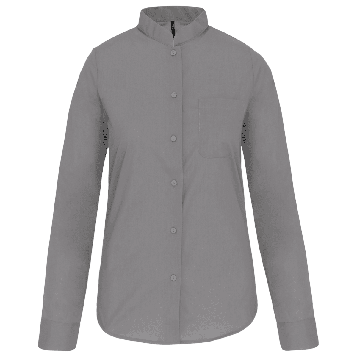 Damesblouse met "Mao" kraag lange mouwen