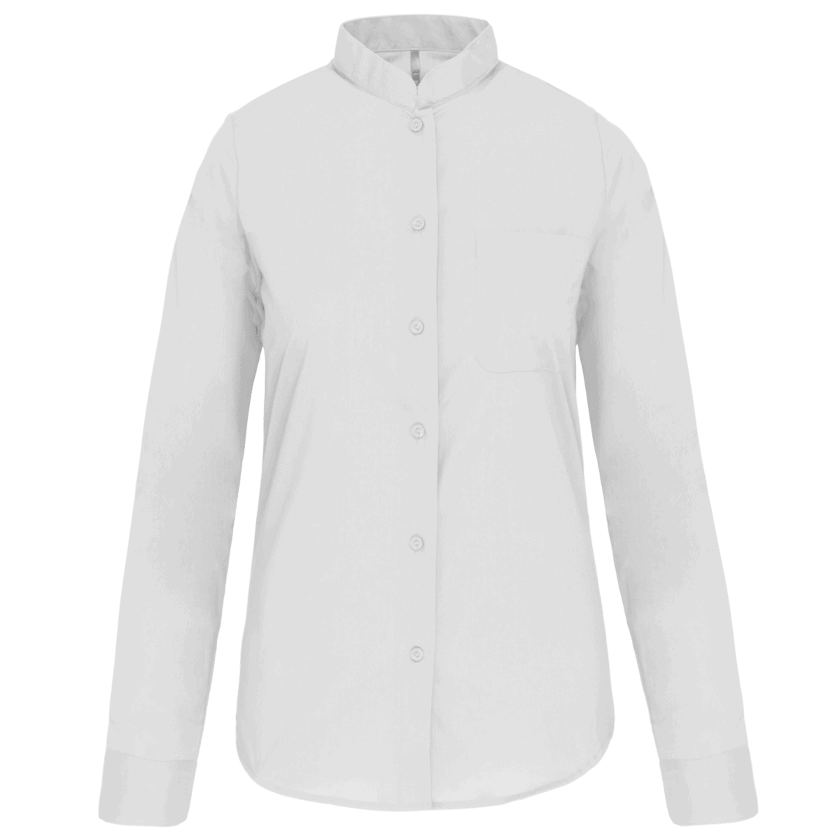 Damesblouse met "Mao" kraag lange mouwen