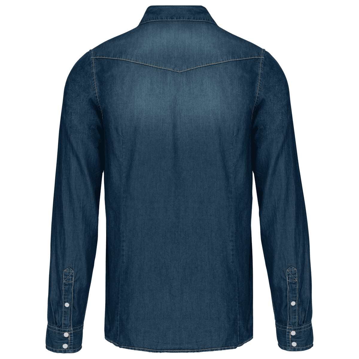 Heren denim overhemd lange mouwen - Afbeelding 2