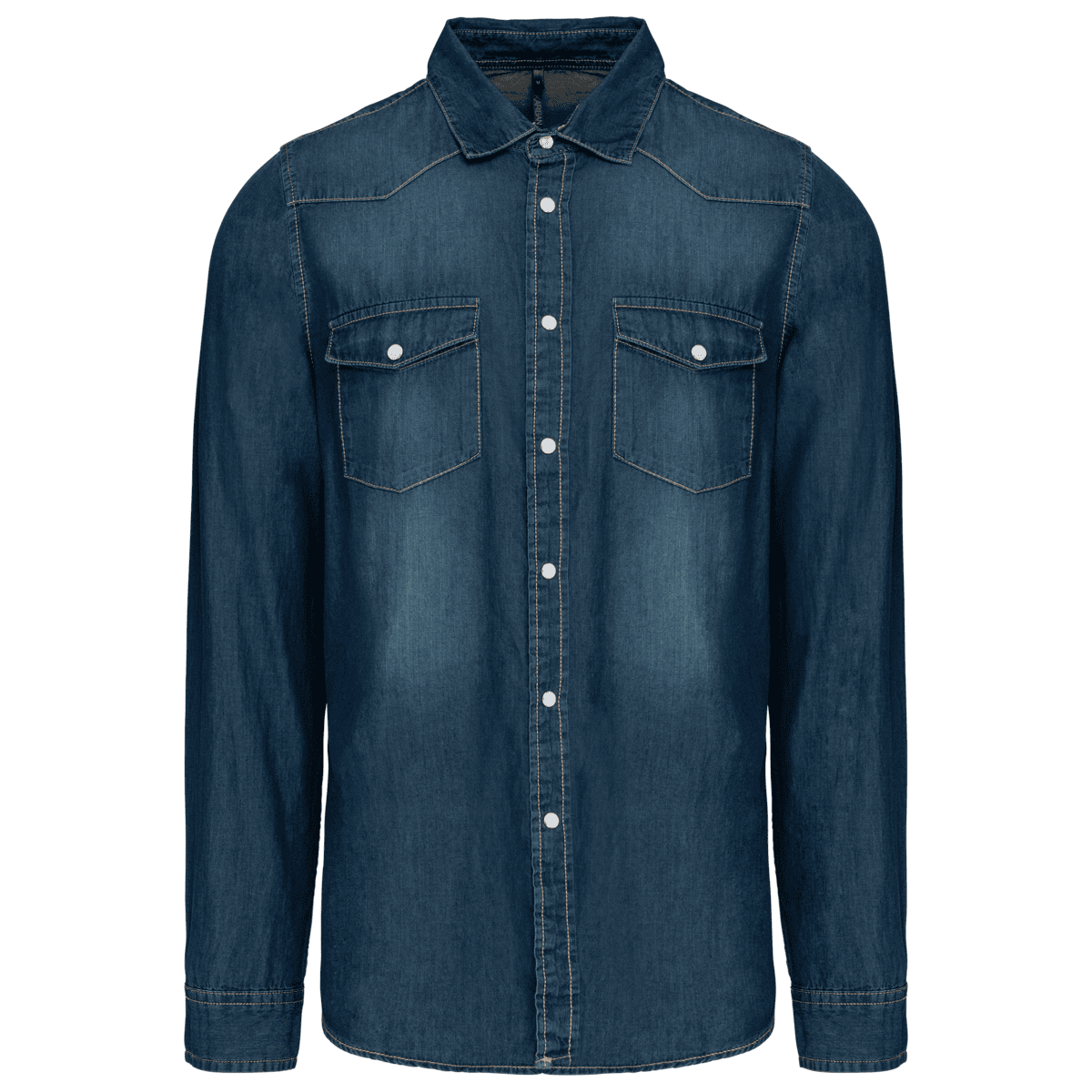Heren denim overhemd lange mouwen
