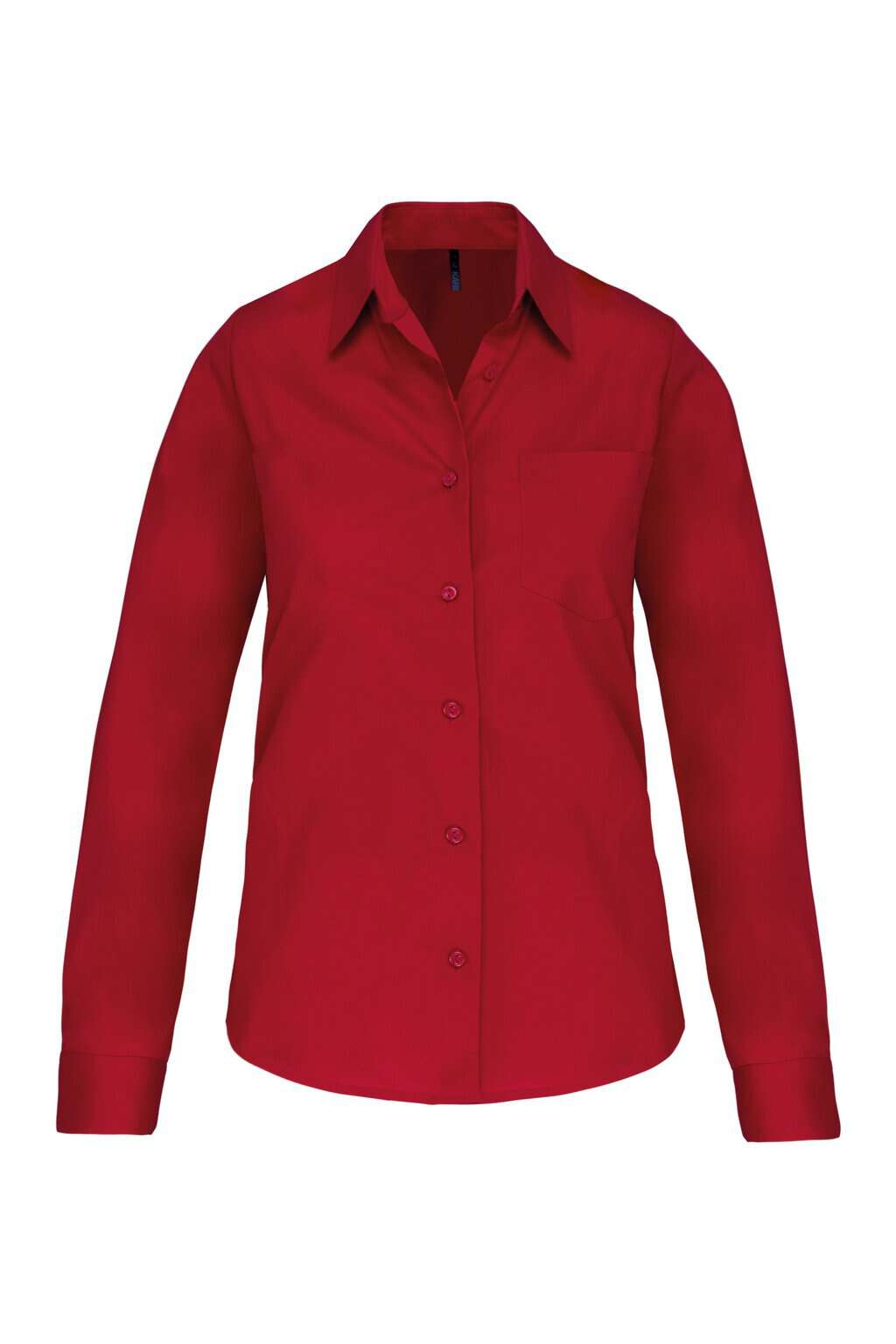 Dames poplin blouse lange mouwen