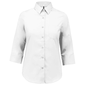 Overhemd in onderhoudsvriendelijk polykatoen-popeline 3/4-mouwen dames