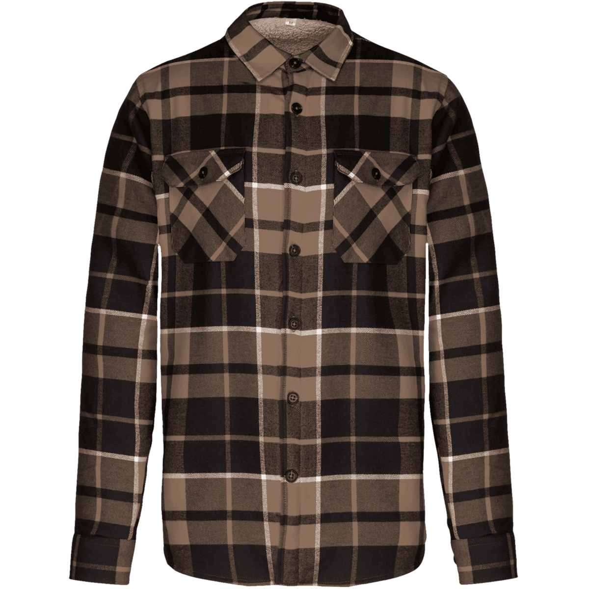 Geruit overshirt met sherpavoering