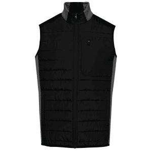 Herenbodywarmer in twee stoffen