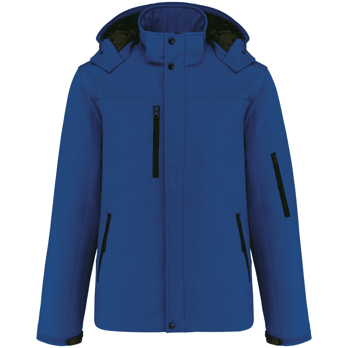 Gewatteerde softshell herenparka met capuchon