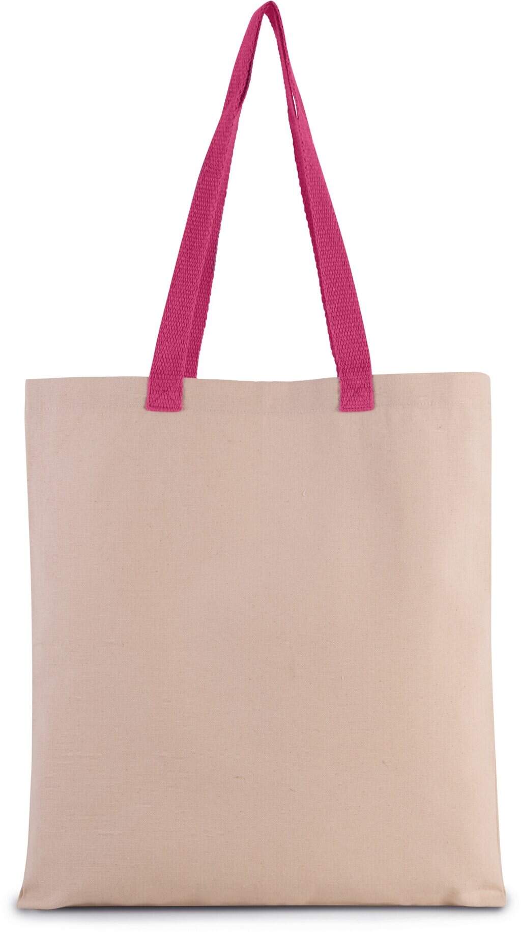 Platte shopper van canvas met contrasterend hengsel