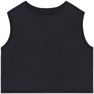 Ecologisch cropped mouwloos dames-T-shirt