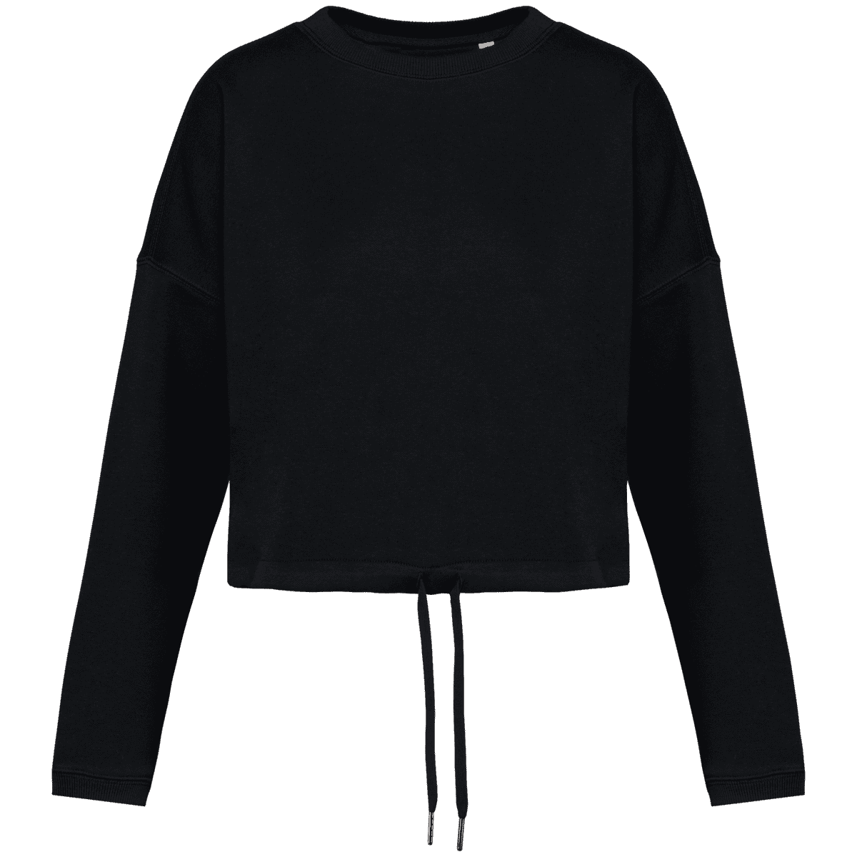 Ecologische cropped damessweater met ronde hals