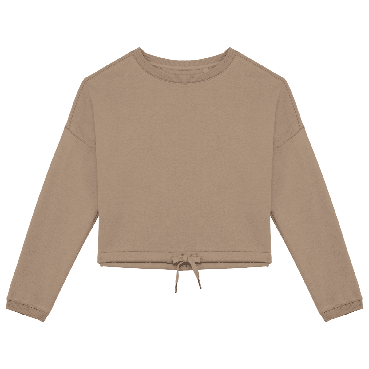 Ecologische cropped damessweater met ronde hals