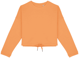 Ecologische cropped damessweater met ronde hals