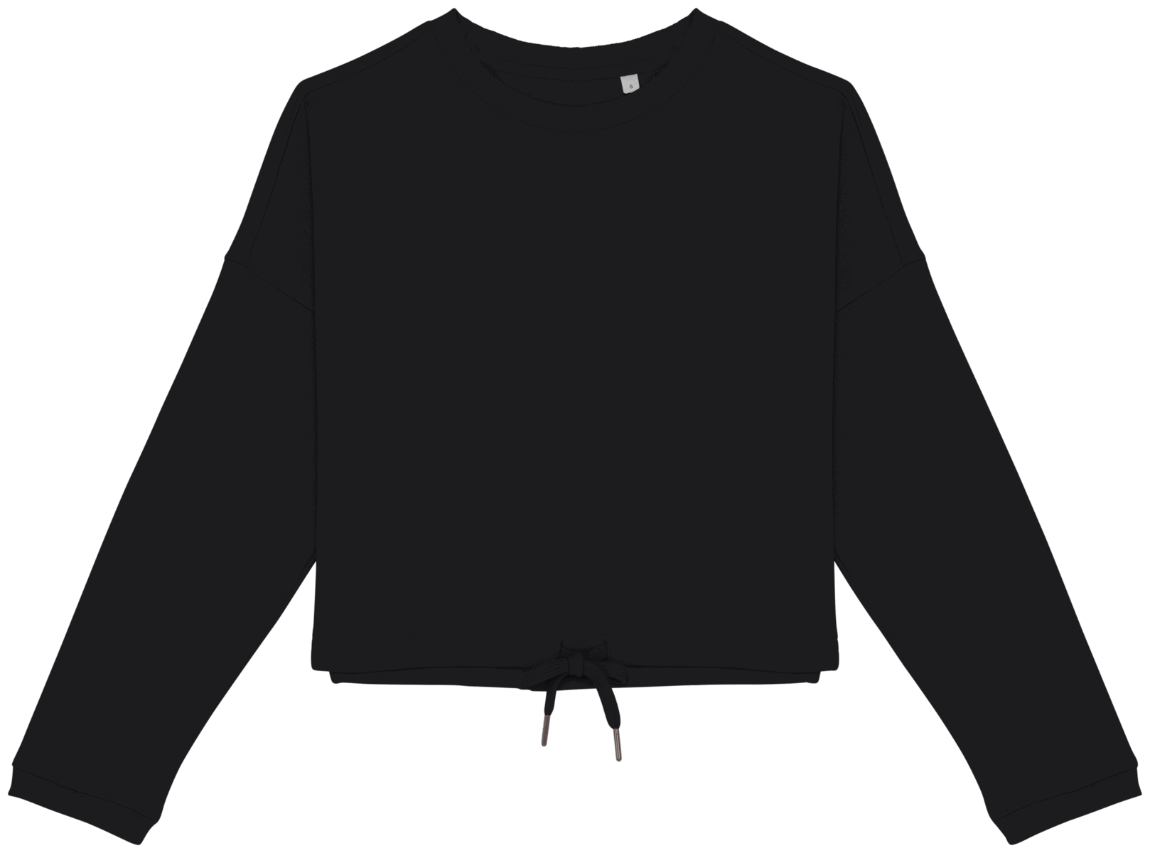 Ecologische cropped damessweater met ronde hals