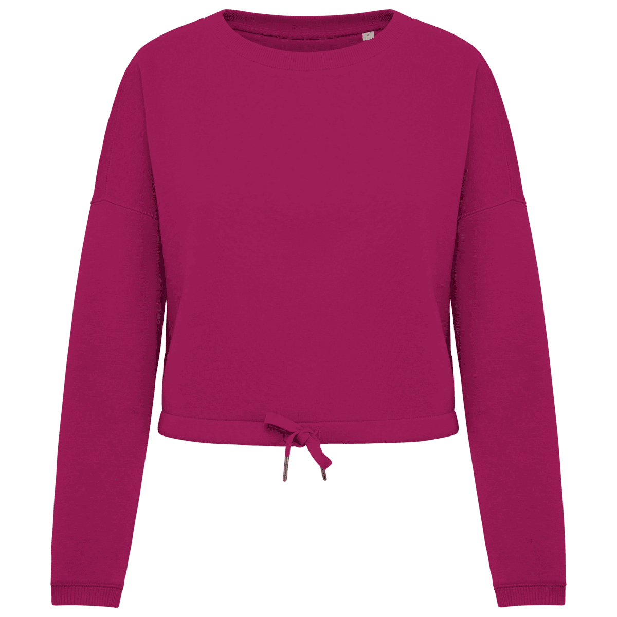Ecologische cropped damessweater met ronde hals