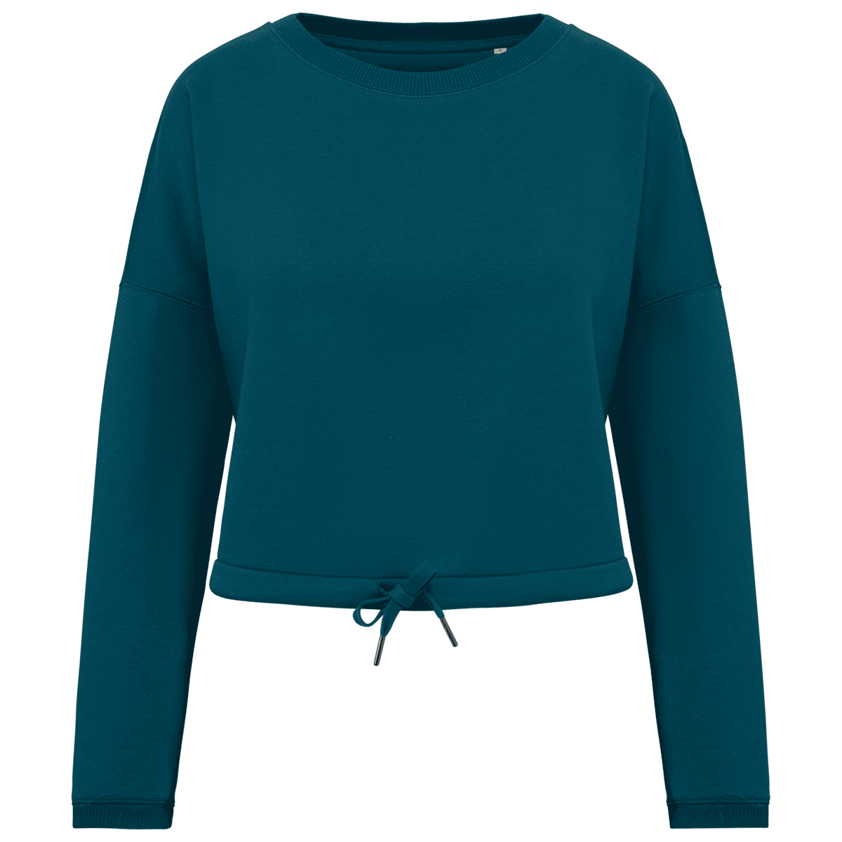 Ecologische cropped damessweater met ronde hals