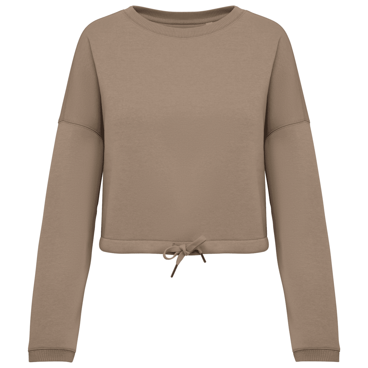 Ecologische cropped damessweater met ronde hals