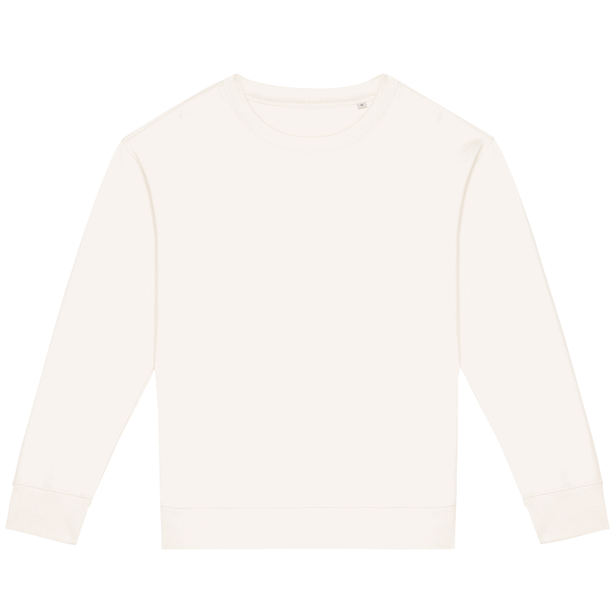 Ecologische uniseks sweater met ronde hals en afhangende mouwen French Terry