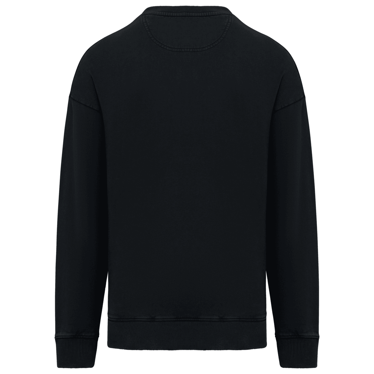 Duurzame oversized verwassen uniseks sweater met ronde hals - Afbeelding 3