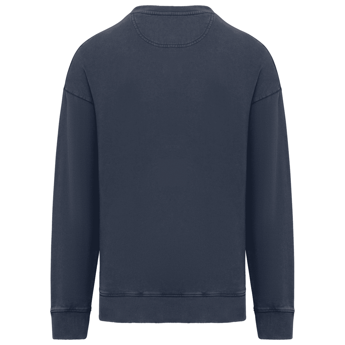 Duurzame oversized verwassen uniseks sweater met ronde hals - Afbeelding 8