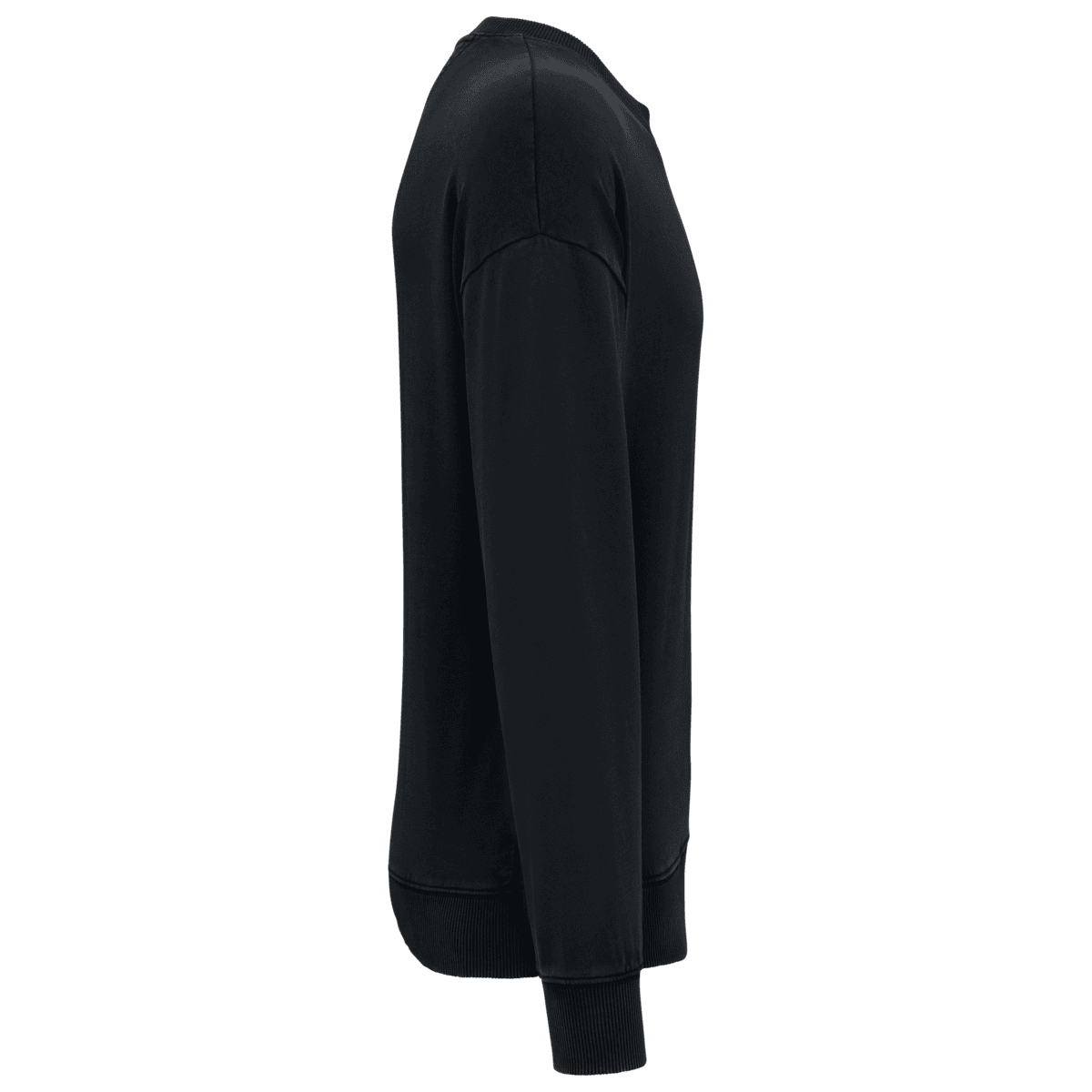 Duurzame oversized verwassen uniseks sweater met ronde hals - Afbeelding 5