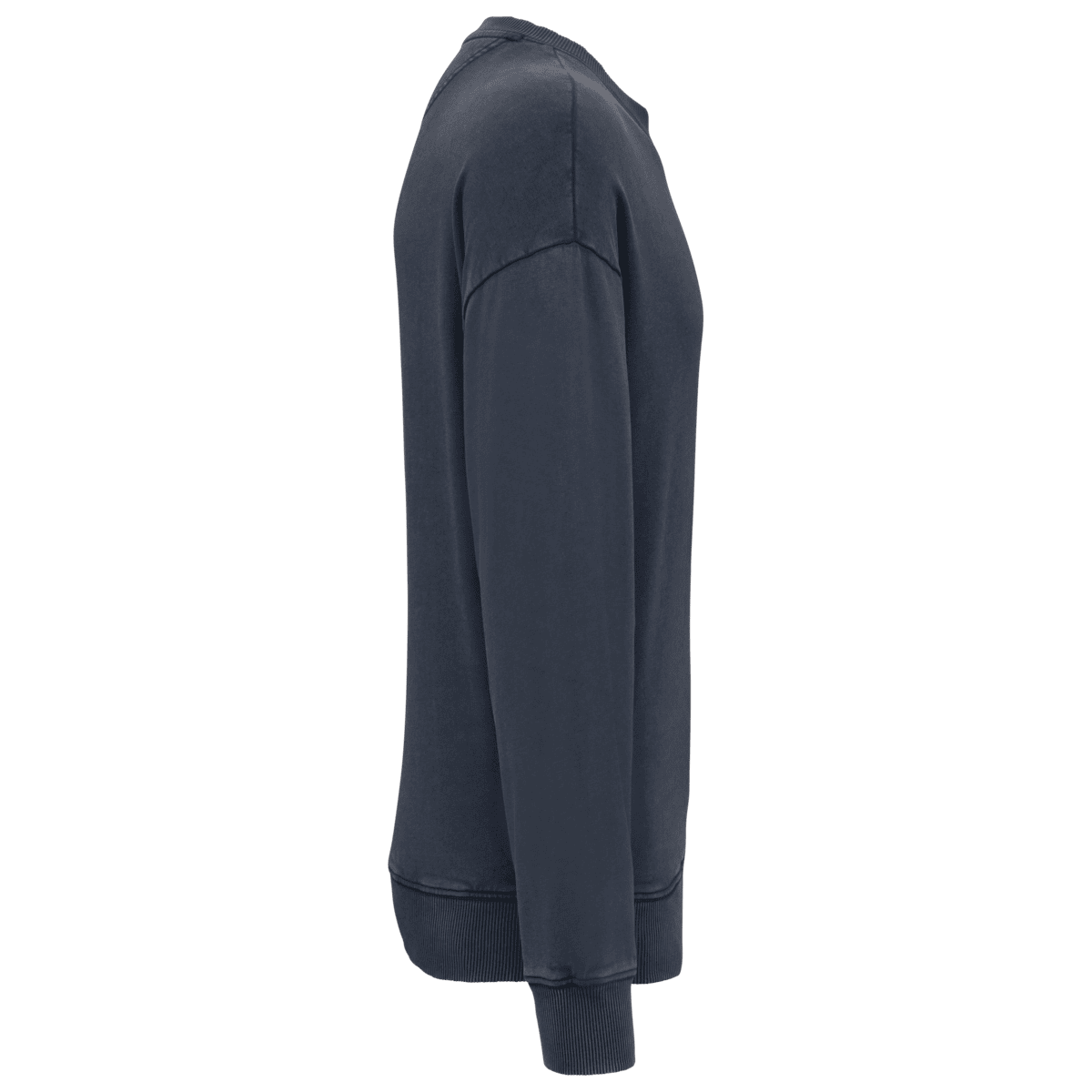 Duurzame oversized verwassen uniseks sweater met ronde hals - Afbeelding 10