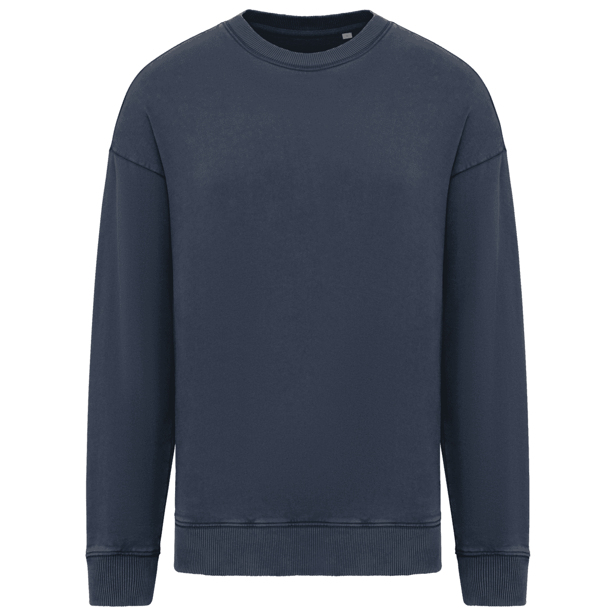 Duurzame oversized verwassen uniseks sweater met ronde hals