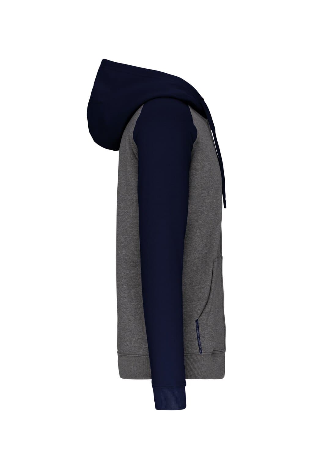 Tweekleurig sweatvest met capuchon unisex - Afbeelding 6