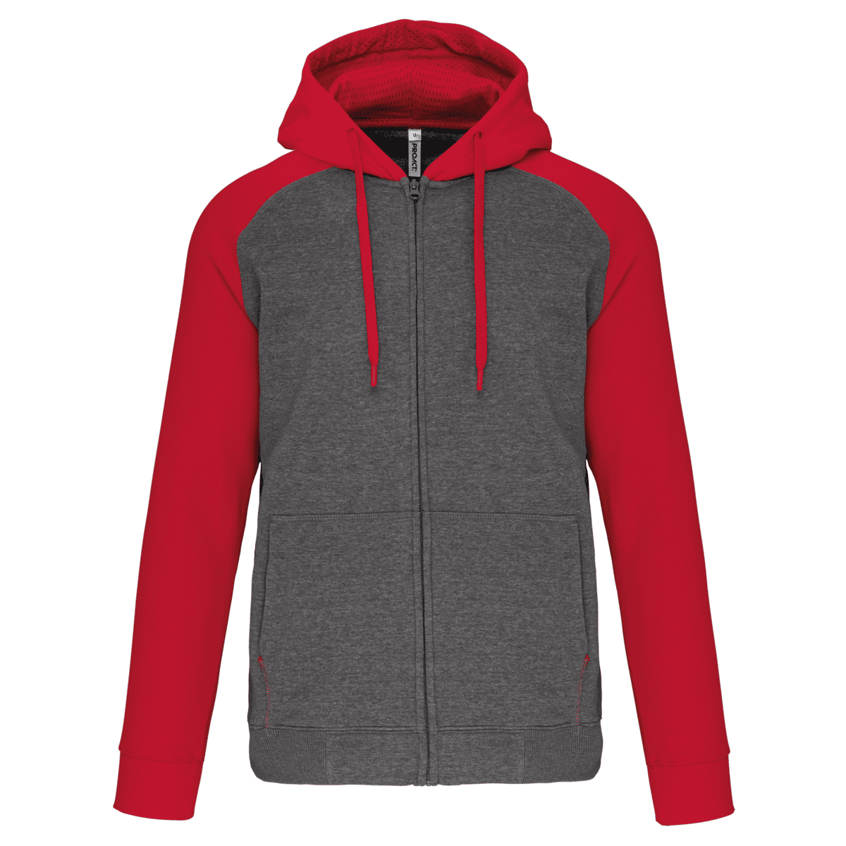 Tweekleurig sweatvest met capuchon unisex
