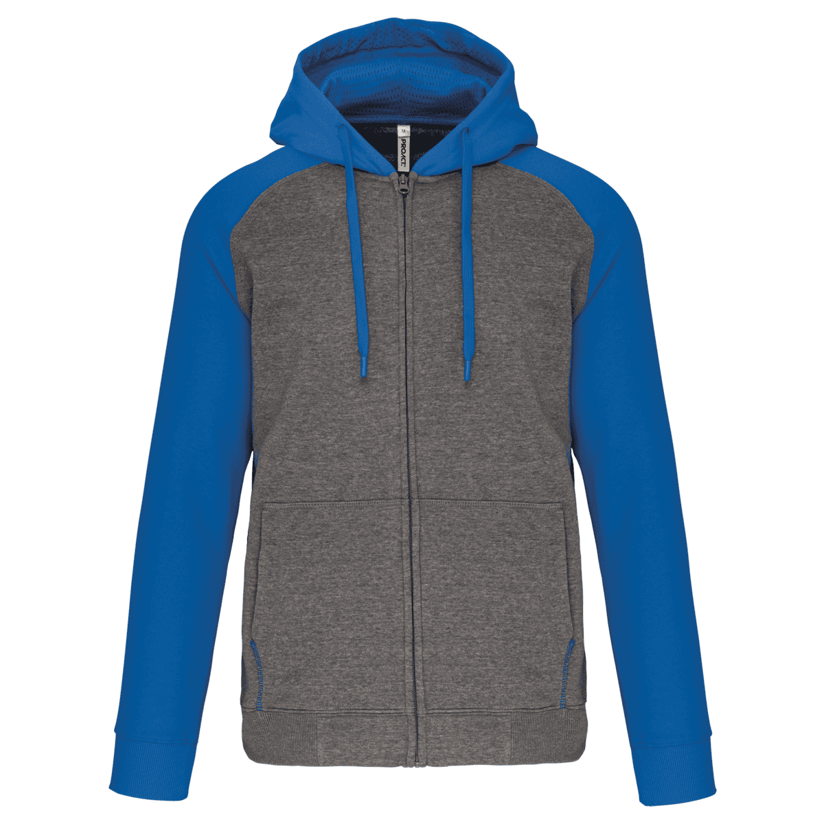 Tweekleurig sweatvest met capuchon unisex