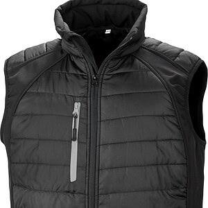 Black compass gewatteerde softshell bodywarmer
