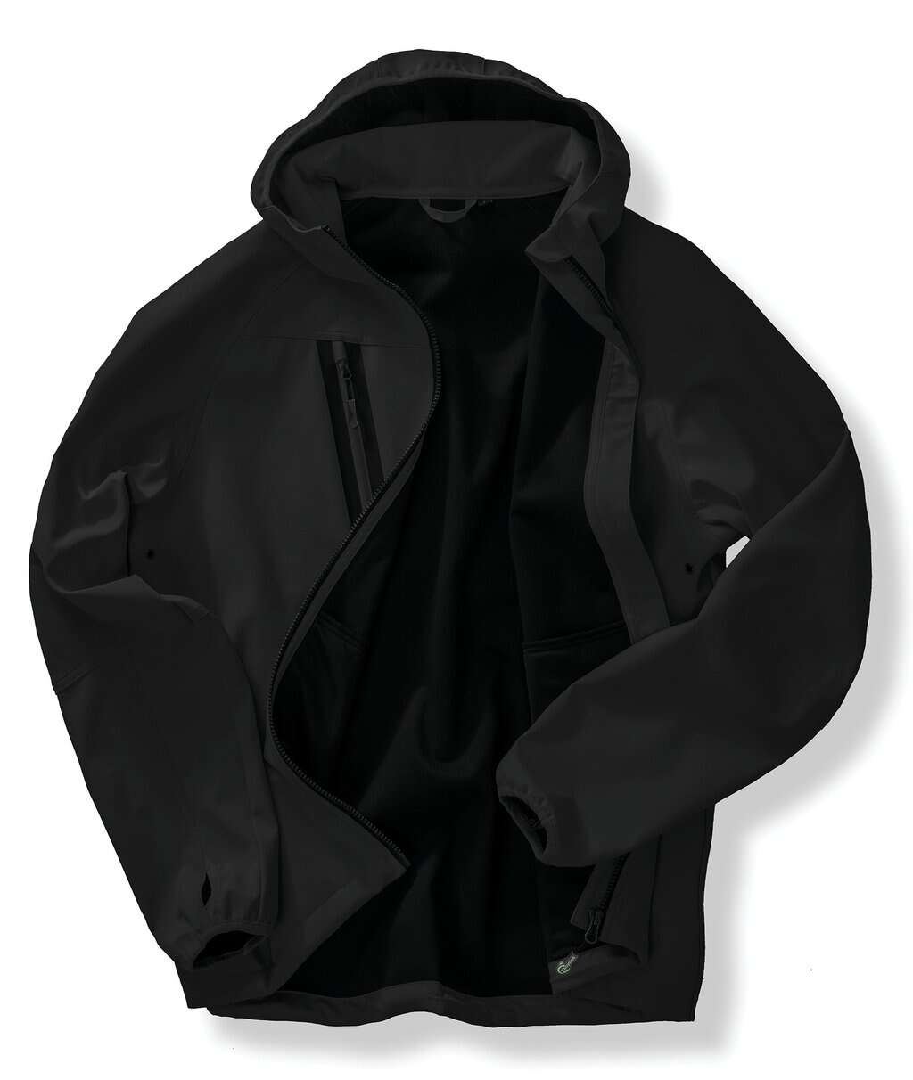 Gerecycled 3-laags unisex softshell jacket met capuchon.