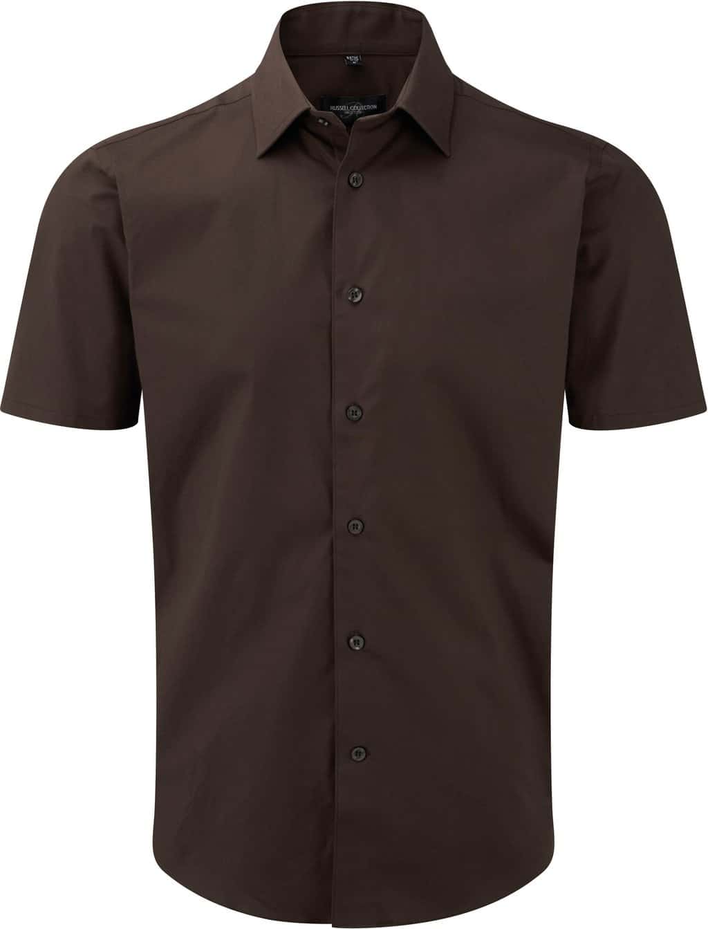 Men's Easy Care Fitted overhemd met korte mouwen