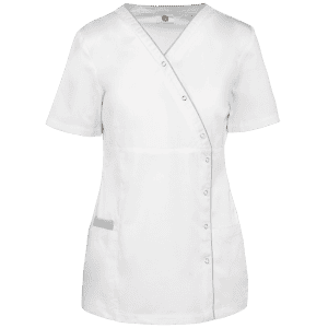 Damesblouse in polykatoen met drukknopen