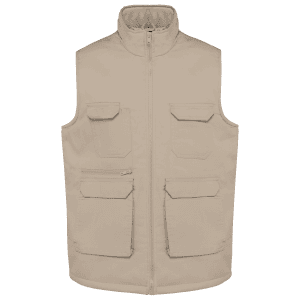 Gewatteerde unisex bodywarmer in polykatoen multizakken
