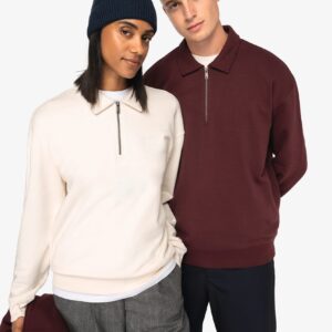 Ecologische uniseks sweater met kwartrits