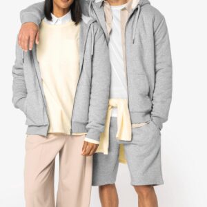 Ecologische uniseks sweater met rits en sherpavoering