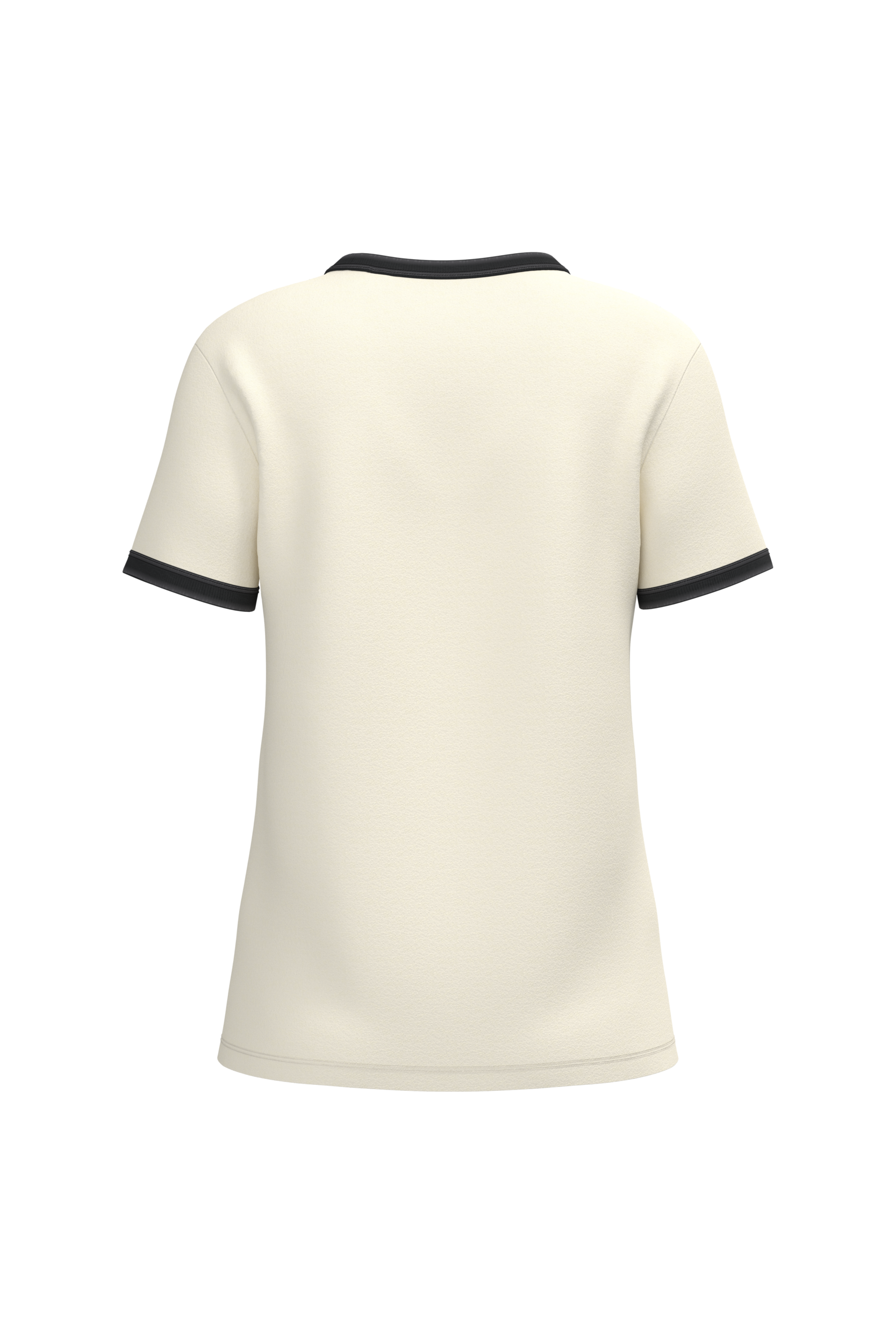 Ecologisch ringer dames T-shirt met contrasterende boorden en verwassen look