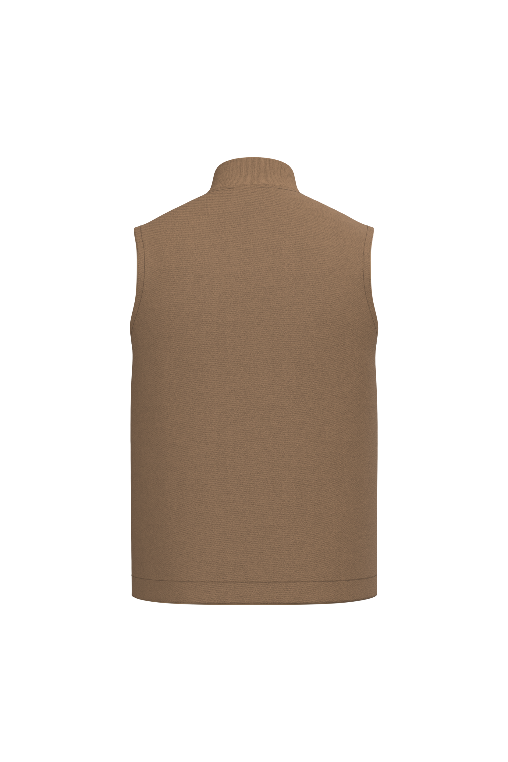 Ecologische gevoerde uniseks bodywarmer van twill met teddykraag