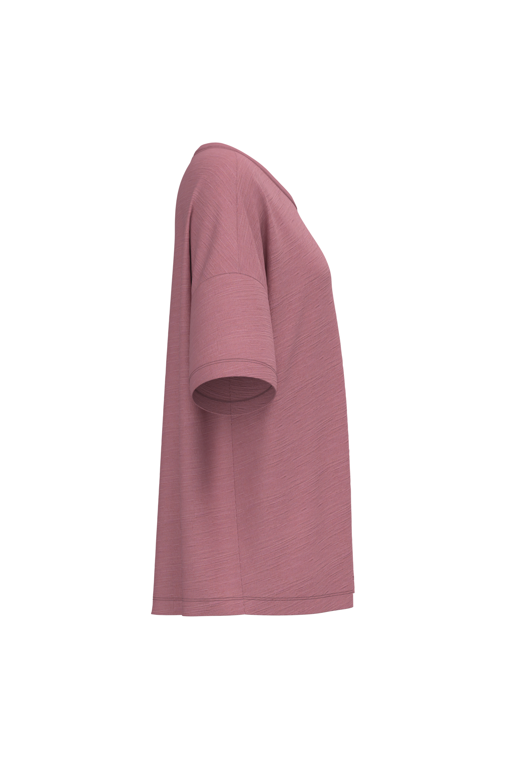 Ecologisch oversized dames slub-T-shirt met afhangende schouders