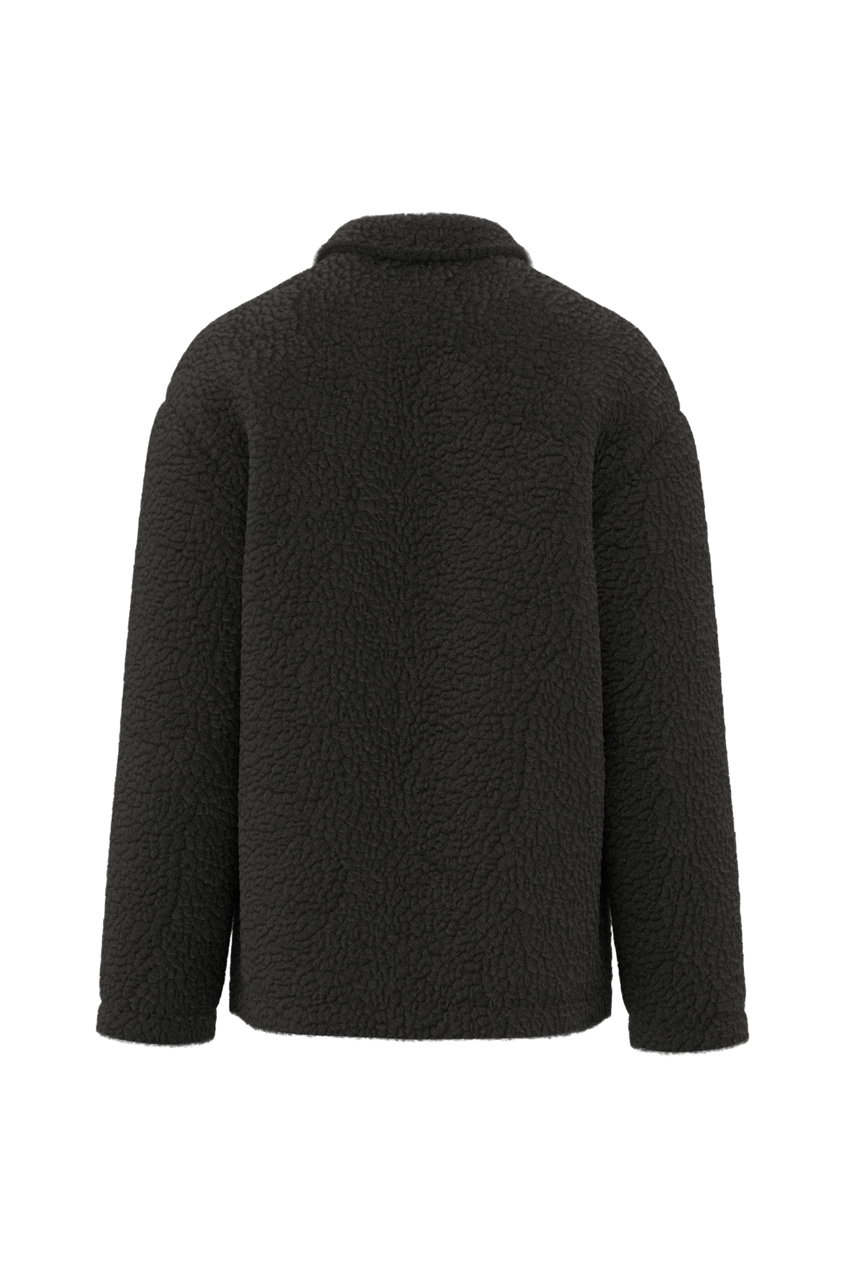 Uniseks sherpa-overshirt met afhangende schouders