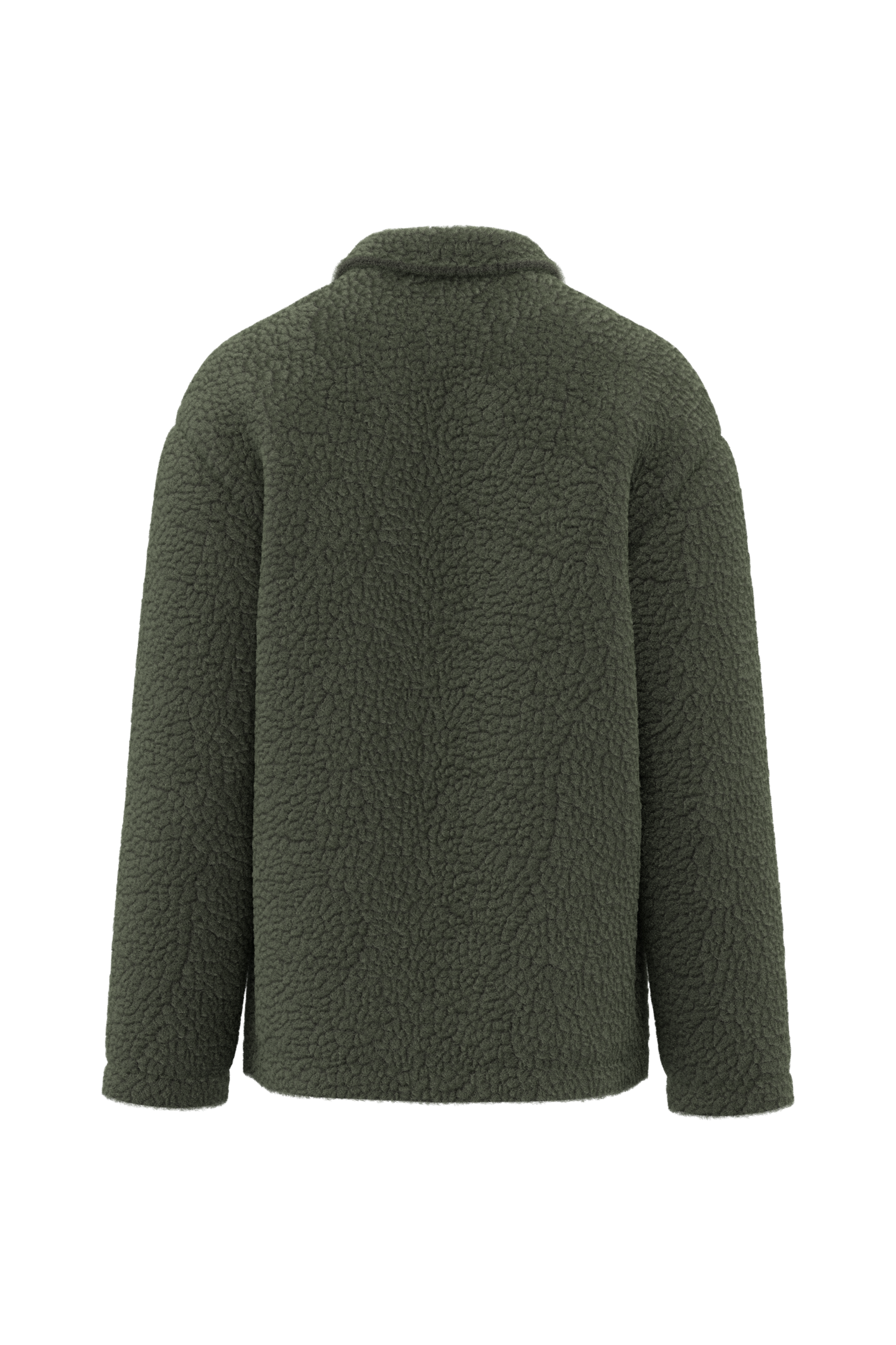 Uniseks sherpa-overshirt met afhangende schouders