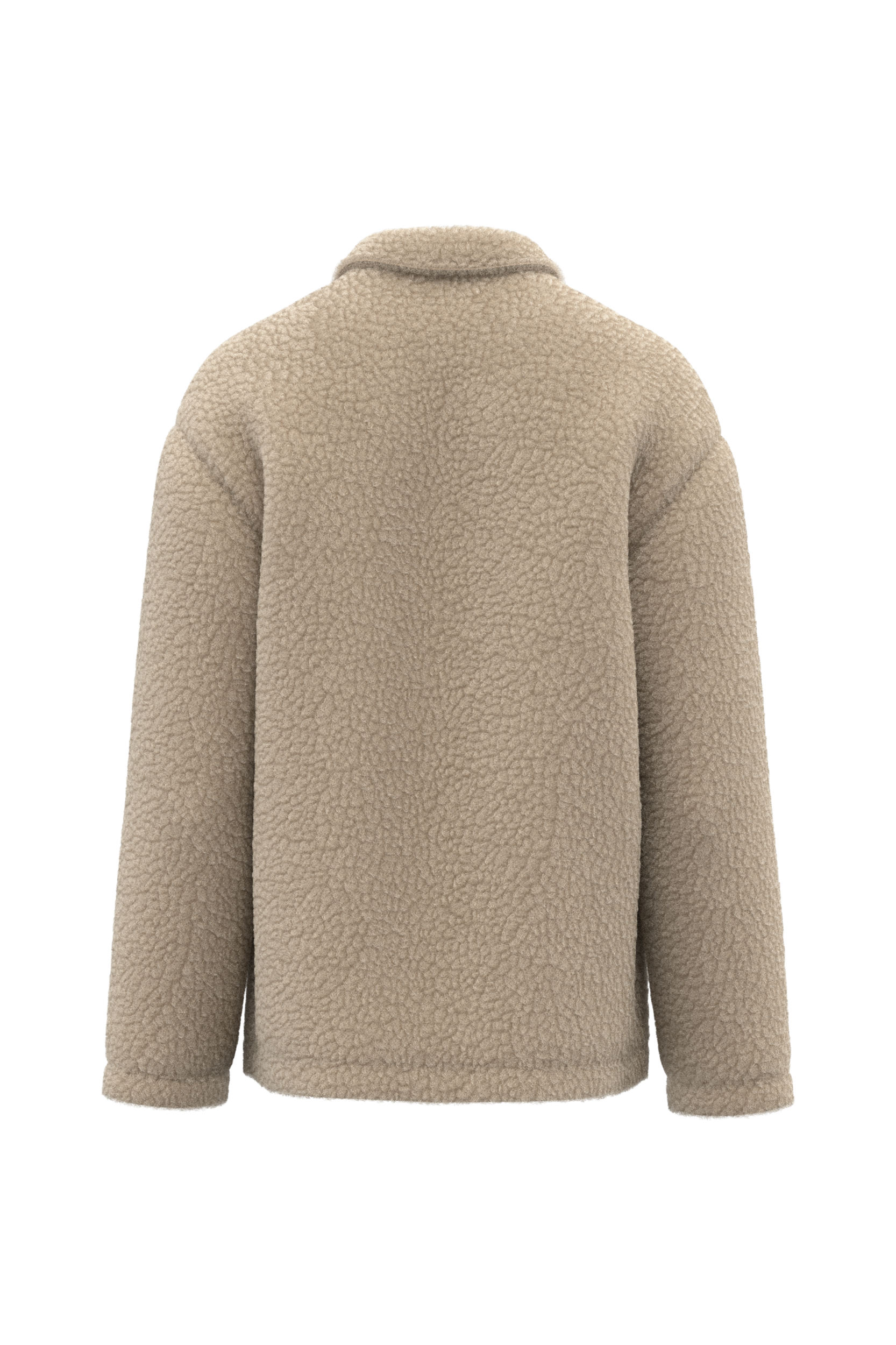Uniseks sherpa-overshirt met afhangende schouders