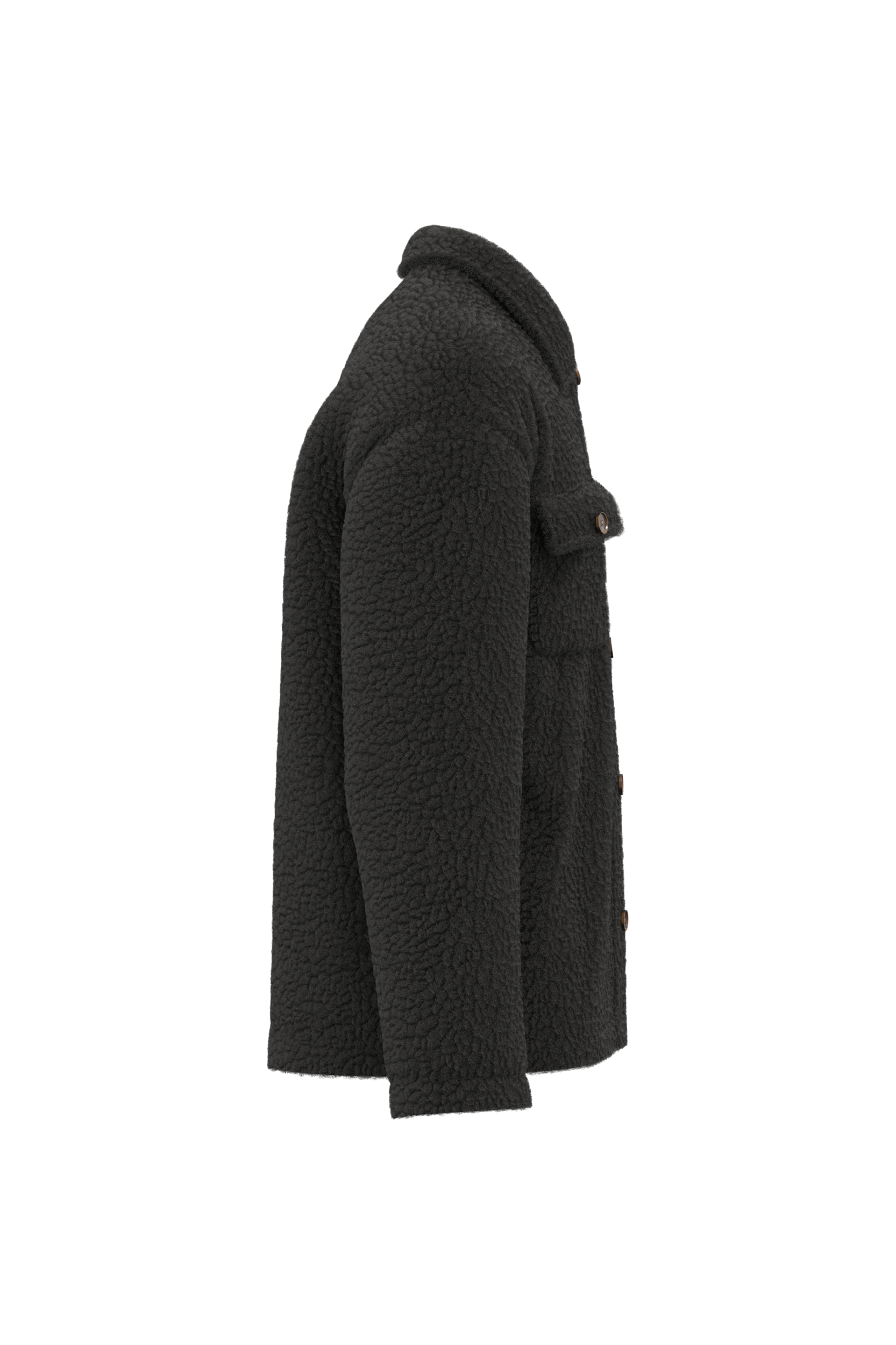 Uniseks sherpa-overshirt met afhangende schouders