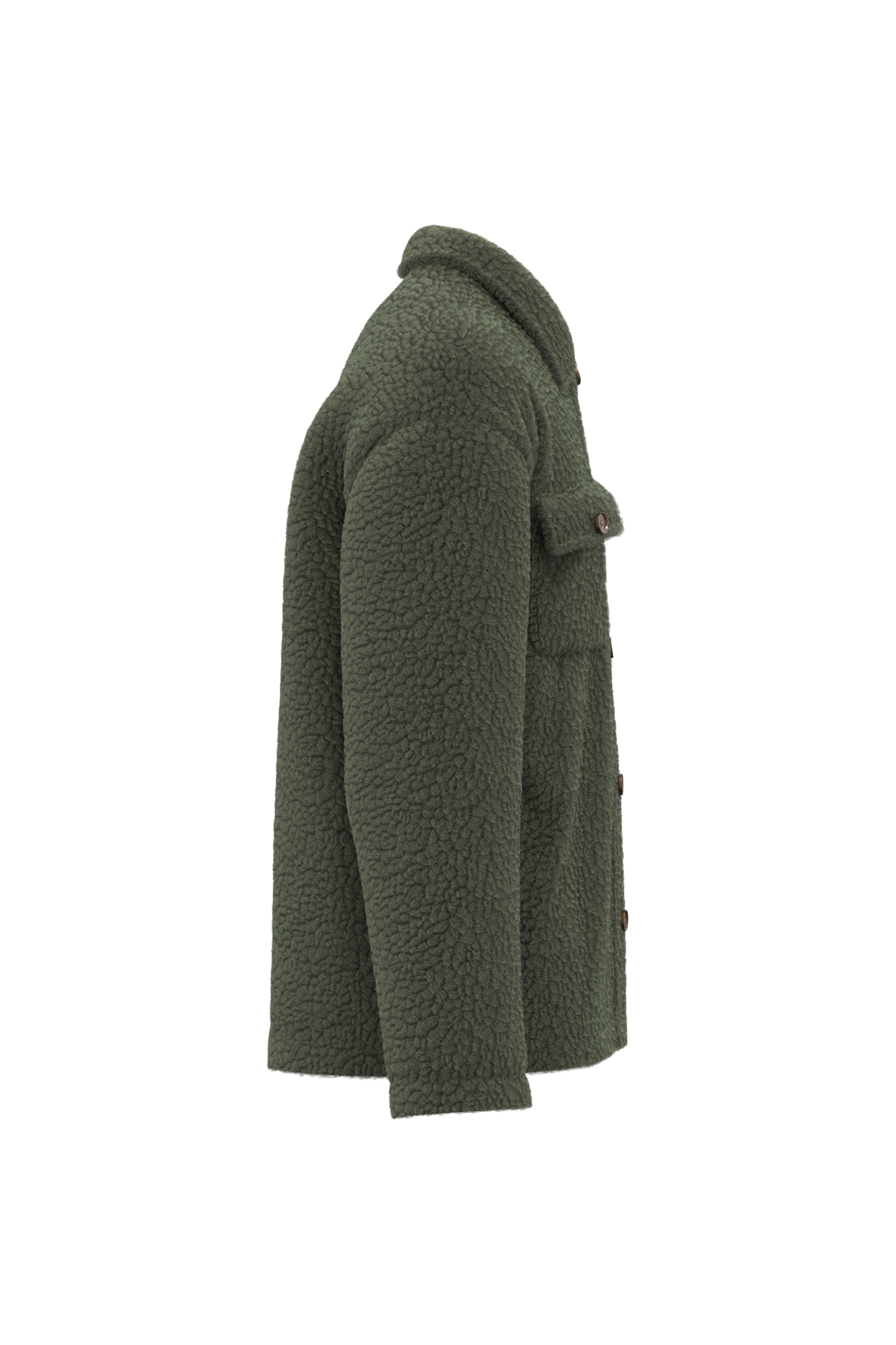 Uniseks sherpa-overshirt met afhangende schouders