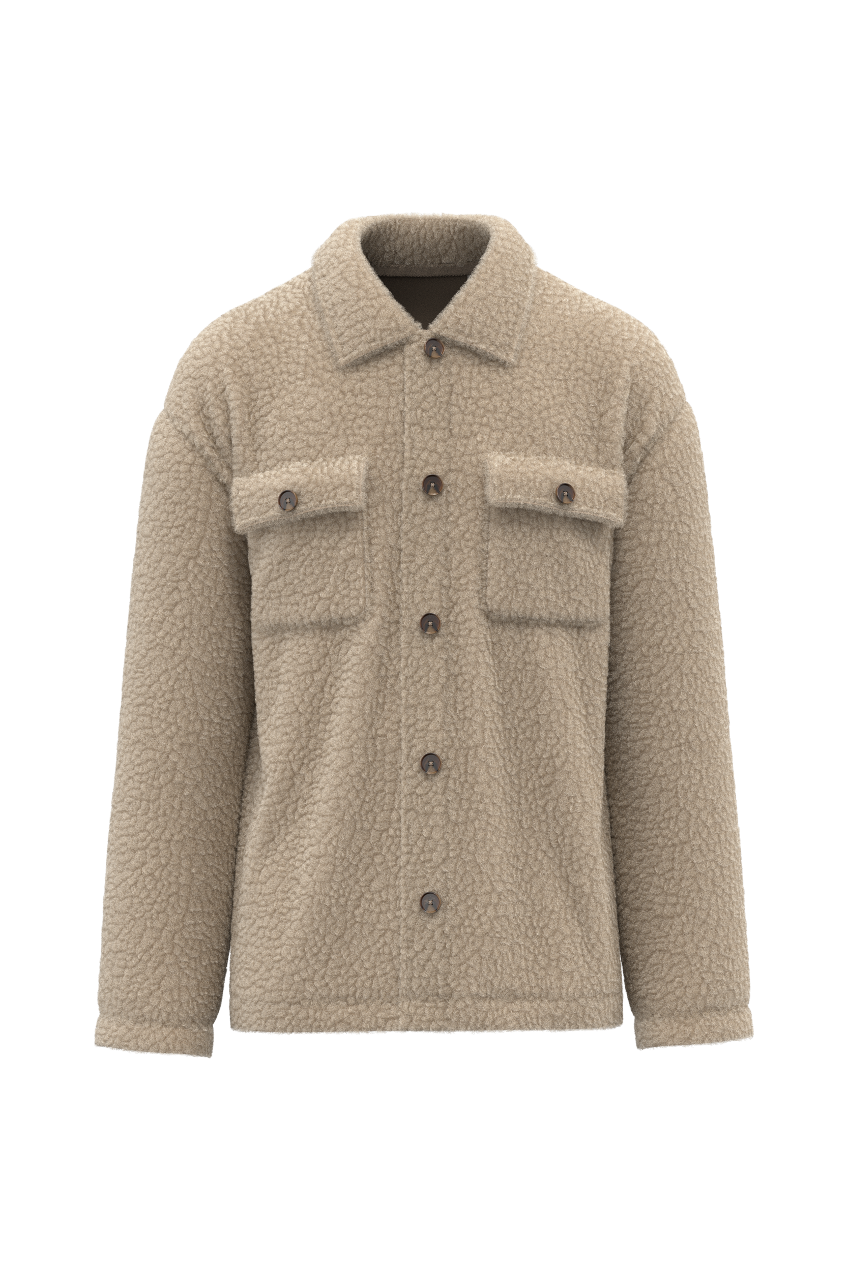 Uniseks sherpa-overshirt met afhangende schouders