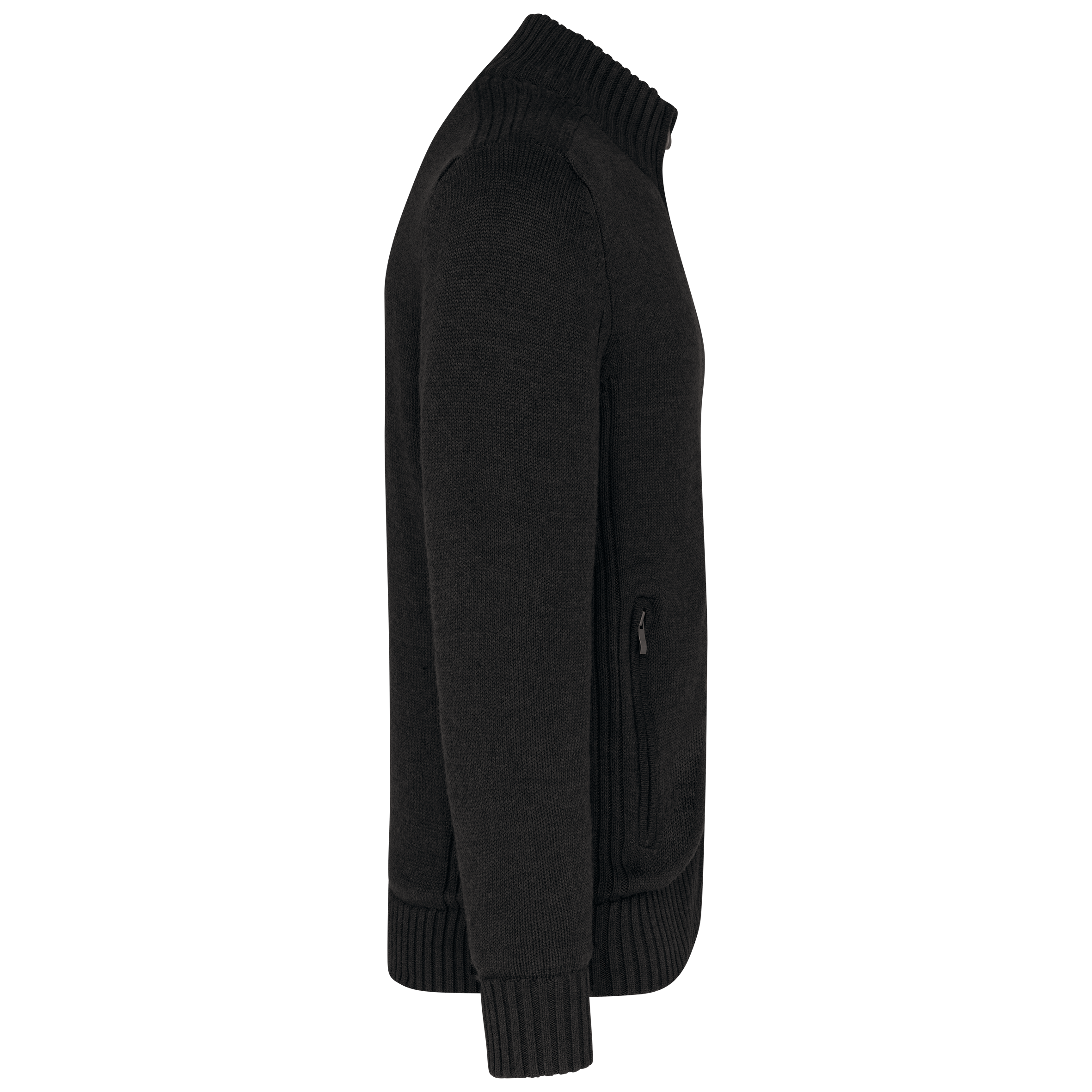 Met fleece gevoerde herencardigan.