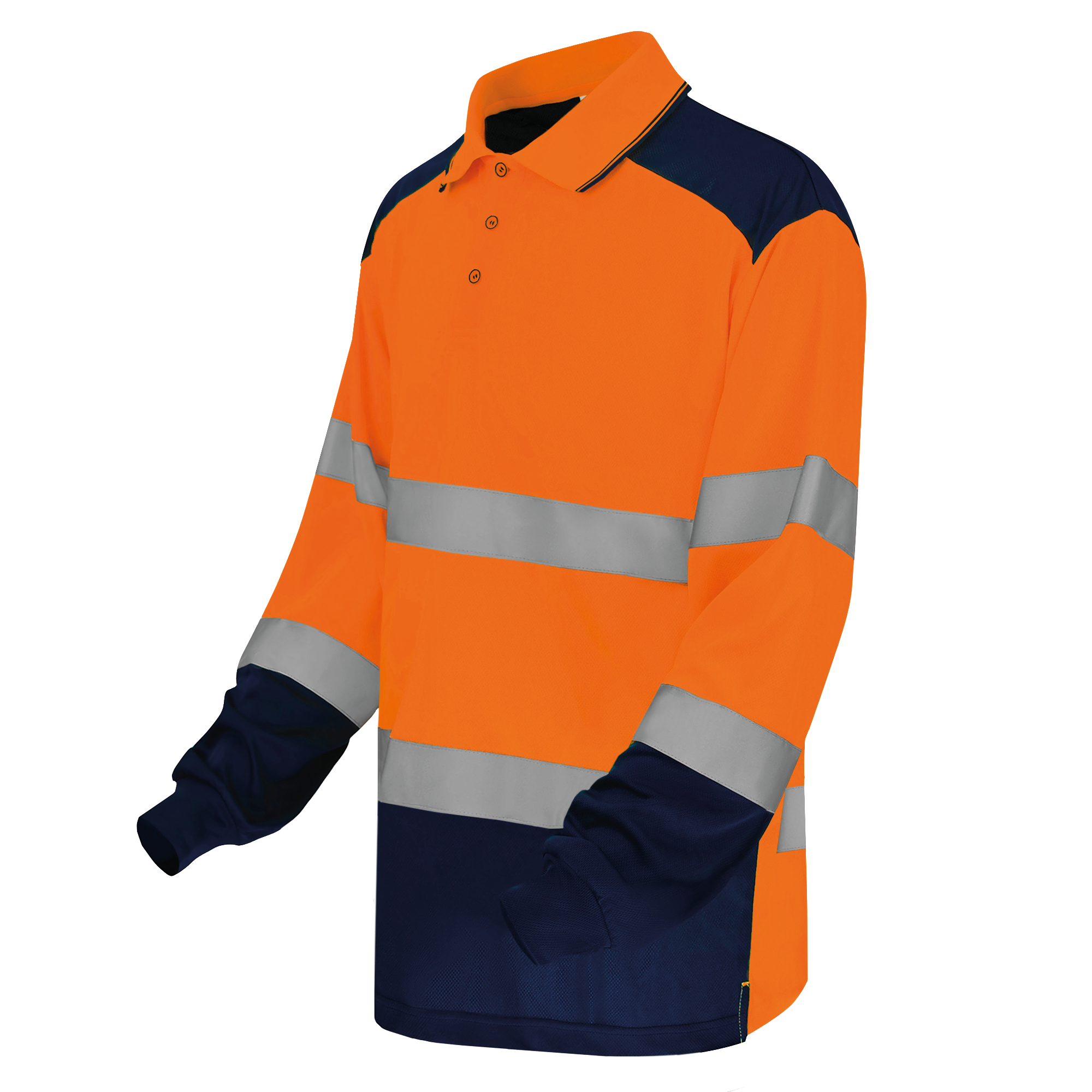 Tweekleurige Hi-Vis polo met lange mouwen